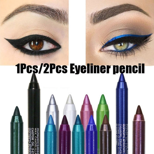14 Colors Long-lasting Eye Liner Pencil Waterproof Pigment Blue Brown