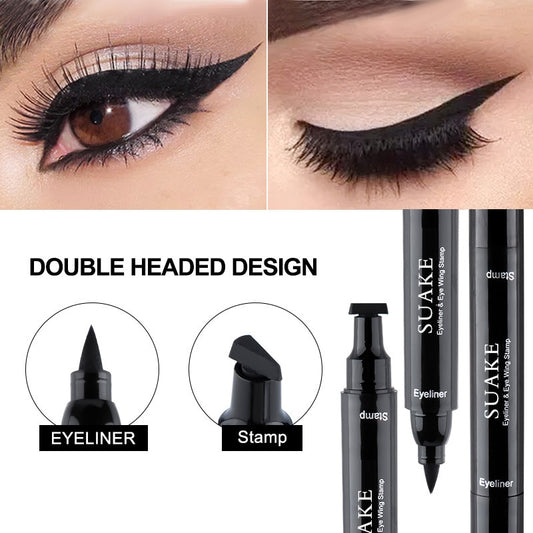 2 In1 Stamp Liquid Eyeliner Pencil Water Proof Fast Dry Double ended